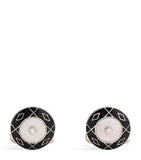 Deakin & Francis yellow gold diamond mother-of-pearl cufflinks, imported from the UK