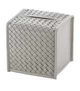 Harrods Square Woven Leather-Accented Storage Box- Buy online at McGrocer