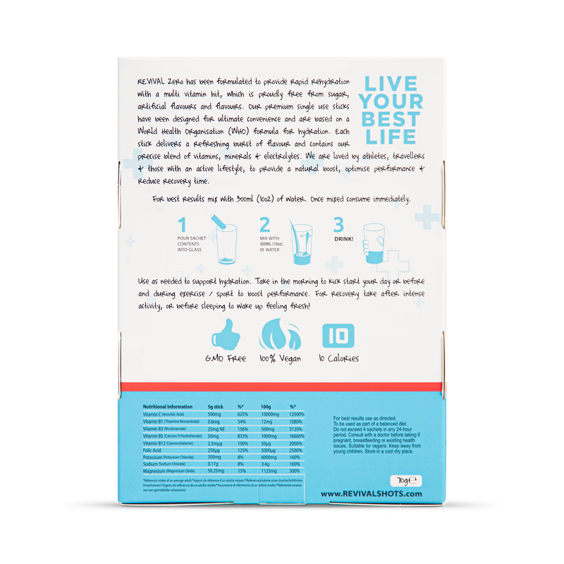 Revival electrolyte drink ZERO Strawberry 14 pack, UK version