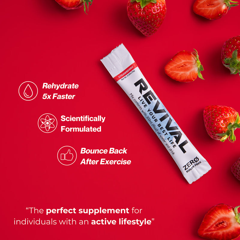 Revival electrolyte drink ZERO Strawberry 14 pack, UK version
