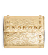 Harrods Valentino Garavani Metallic Leather Rockstud Trifold Wallet- Buy online at McGrocer