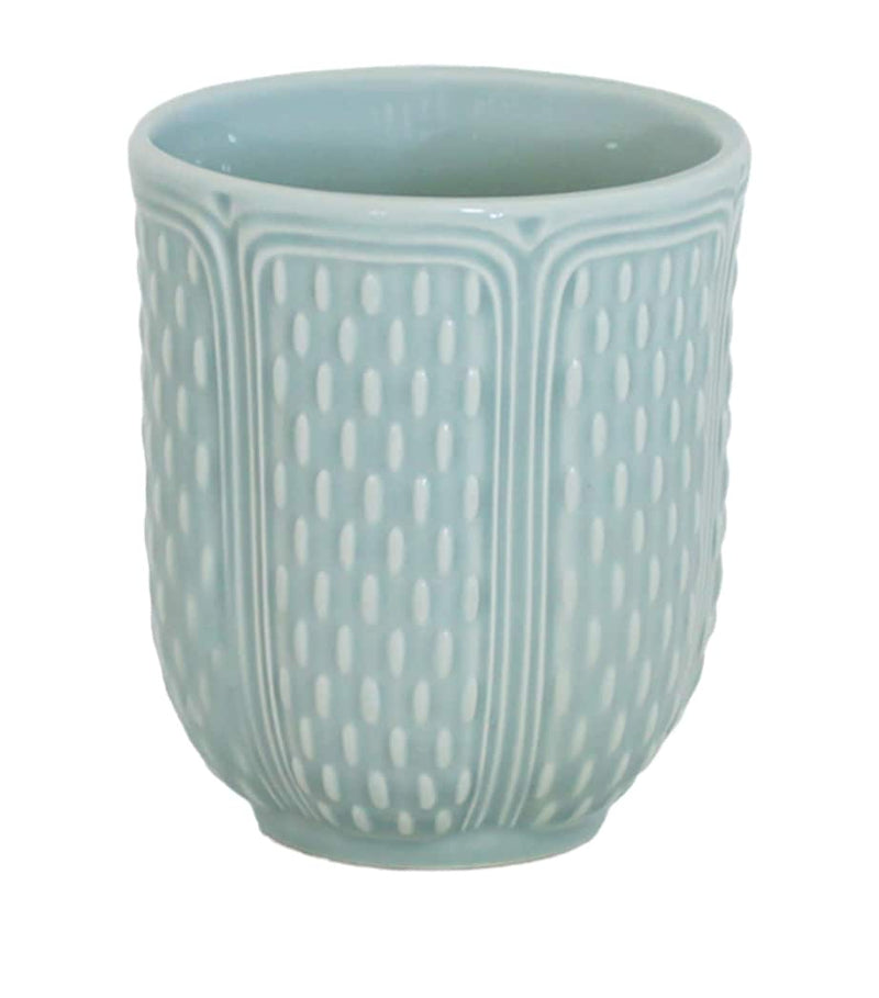 Gien earthenware teacup cactus relief 9.5cm (British brand)