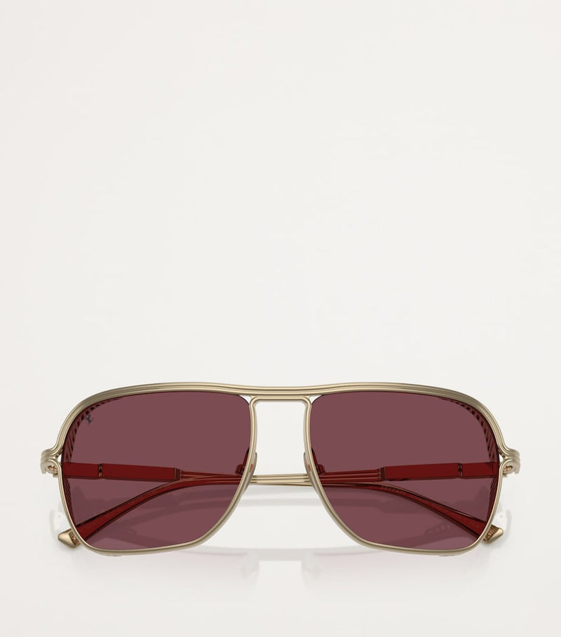 Ferrari logo-detail sunglasses titanium frame 0FH1014T (British brand)