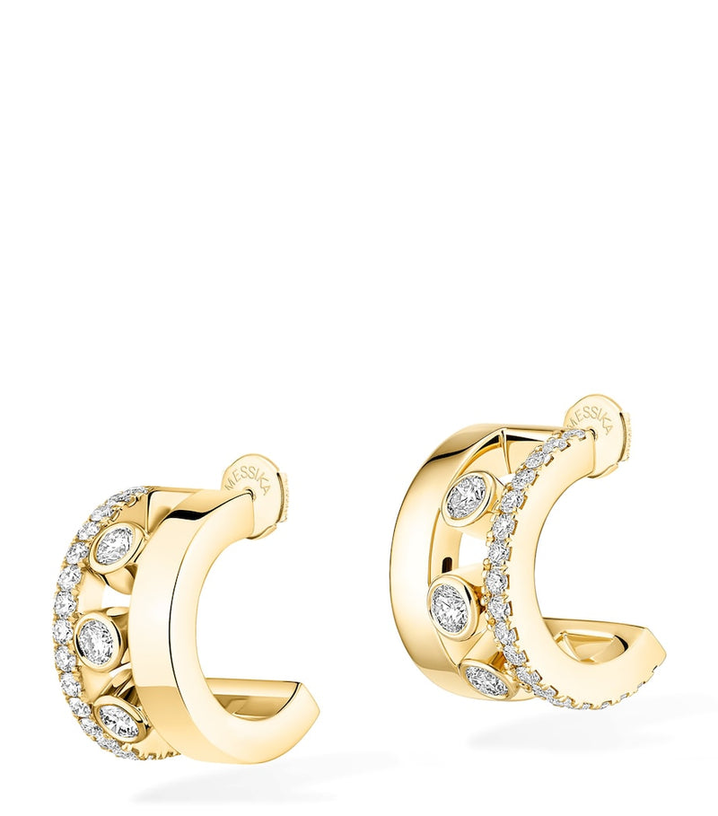 Messika Move Romane yellow gold diamond hoop earrings 0.27ct (British brand)