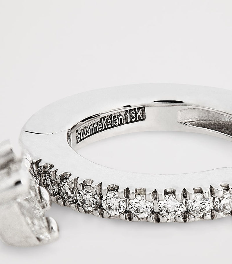 Suzanne Kalan white gold diamond drop earrings, imported from the UK