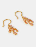 Accessorize gold plated drop earrings with rose quartz, UK version