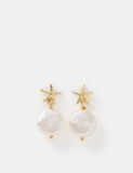 Accessorize 14ct gold plated pearl drop earrings, imported from the UK