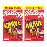 Costco UK Kellogg's Krave Chocolate Hazelnut Chocolate Cereal 2 x 750g- Buy online at McGrocer