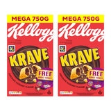 Kellogg's Krave Chocolate Hazelnut cereal 2 x 750g, UK version