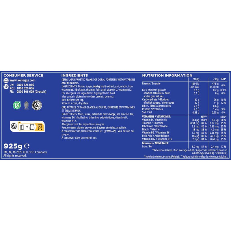 Kellogg's Frosties cereal 2 x 925g, UK version