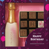 Choc on Choc Prosecco Bottle and Birthday Chocolates 360g
