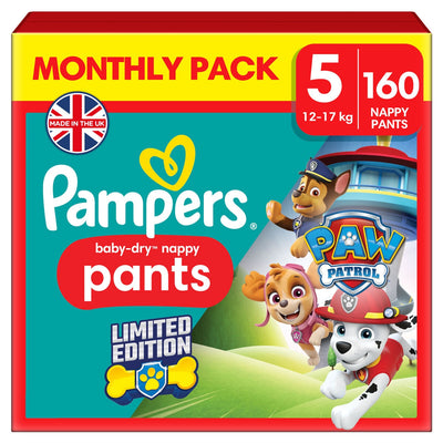 Pampers Baby Dry حفاضات بأرجل بتصميم Paw Patrol مقاس 5