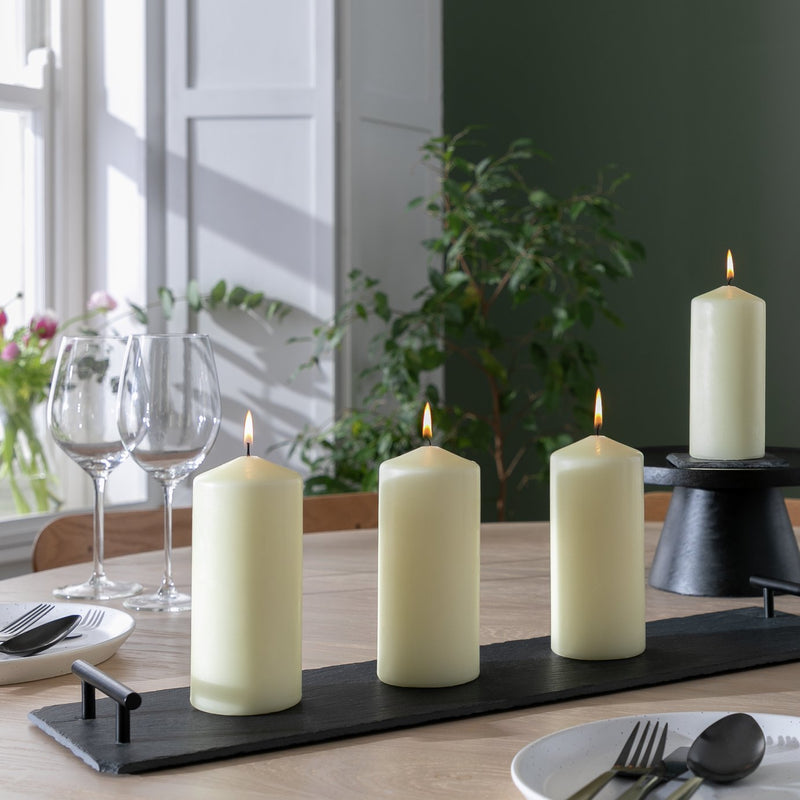 Habitat unscented pillar candle set 15.8cm height, UK version