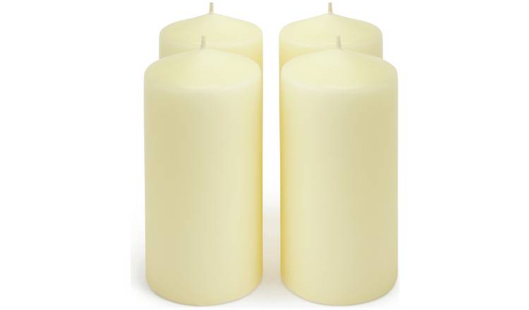 Habitat unscented pillar candle set 15.8cm height, UK version