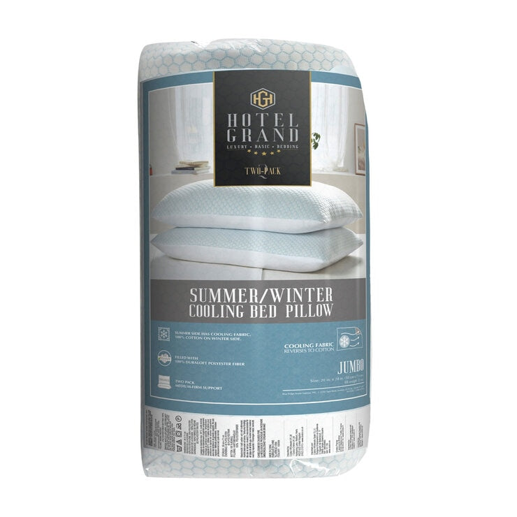 Hotel Grand reversible cooling pillow 2 pack, UK version