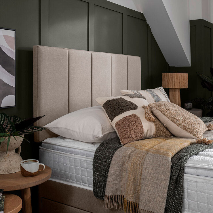 Silentnight Brescia sandstone upholstered headboard super king, UK version