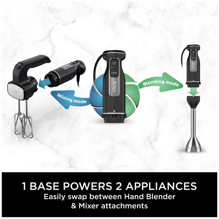 Ninja Foodi 2-in-1 hand blender mixer 850W black - British product