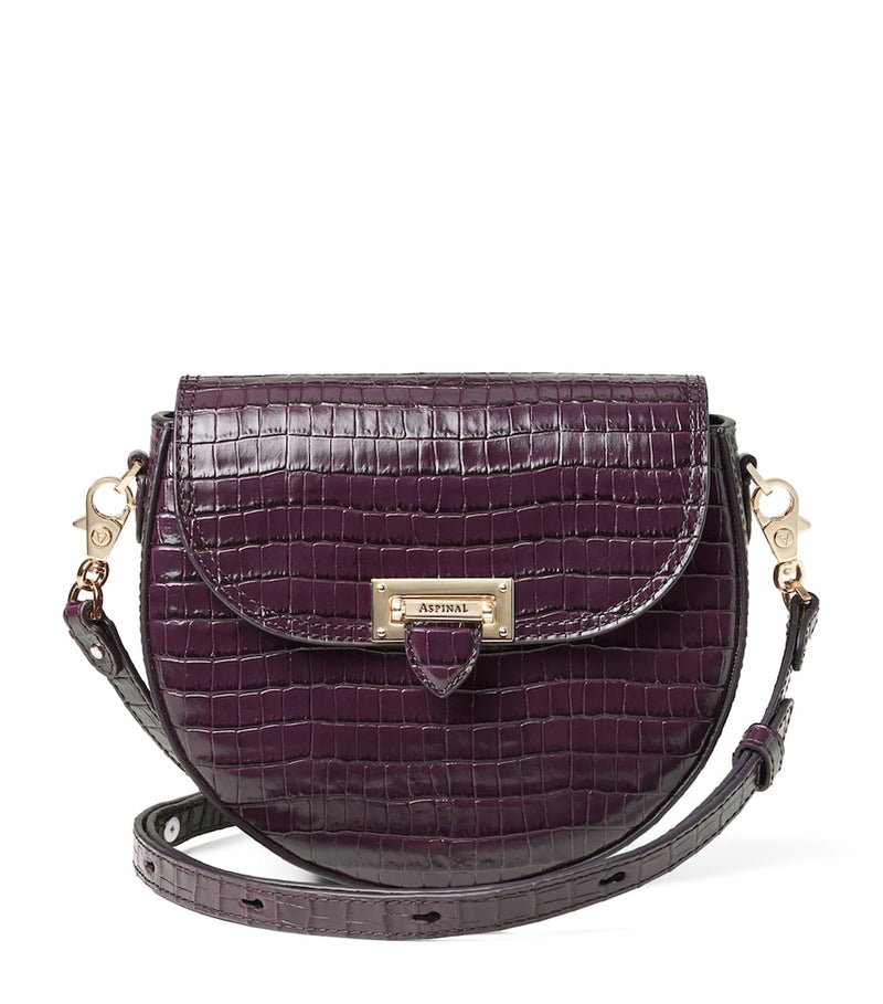 Aspinal of London croc-embossed Portobello cross-body bag, imported from the UK