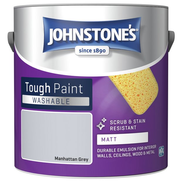Johnstone's washable matt paint Manhattan Grey 2.5L, UK version