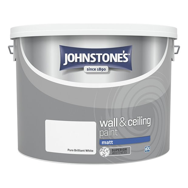 Johnstone's wall and ceiling matt paint Brilliant White 10L, UK version