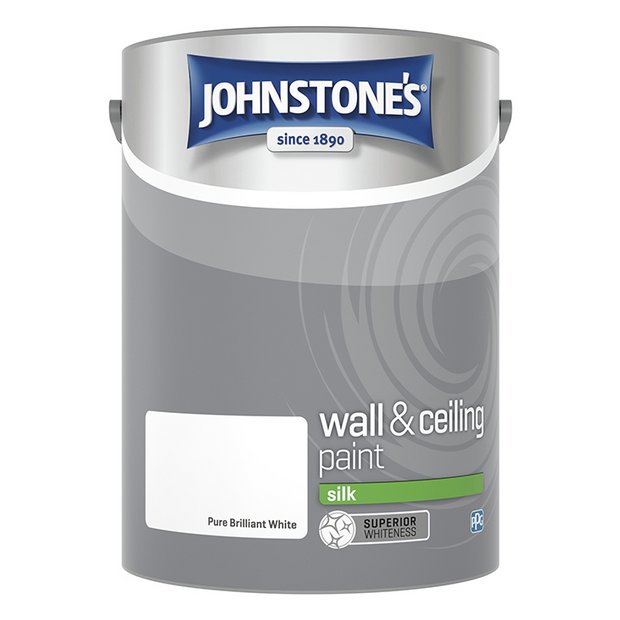 Johnstone's Wall & Ceiling Silk Paint Brilliant White 5L, UK version