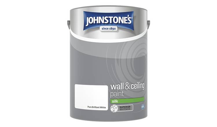 Johnstone's Wall & Ceiling Silk Paint Brilliant White 5L, UK version