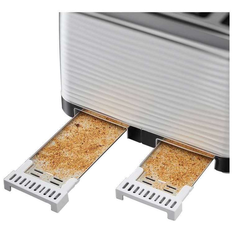 Russell Hobbs Inspire 4 slice plastic toaster white (British brand)