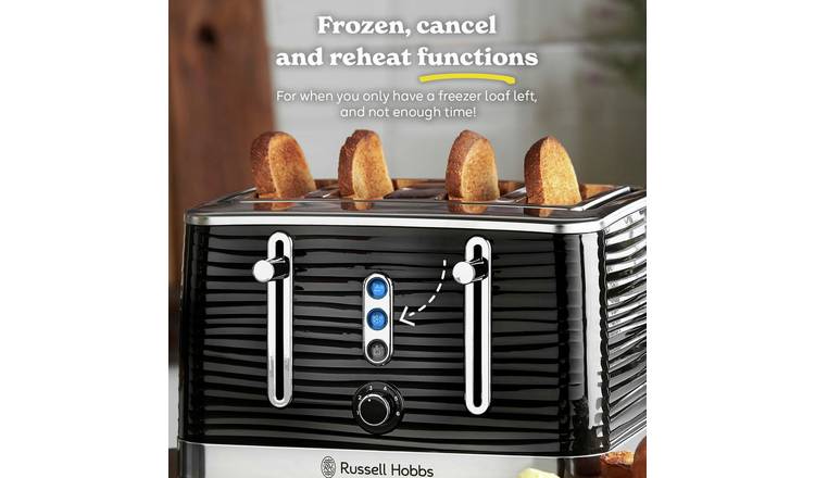 Russell Hobbs Inspire 4 slice toaster black, UK version