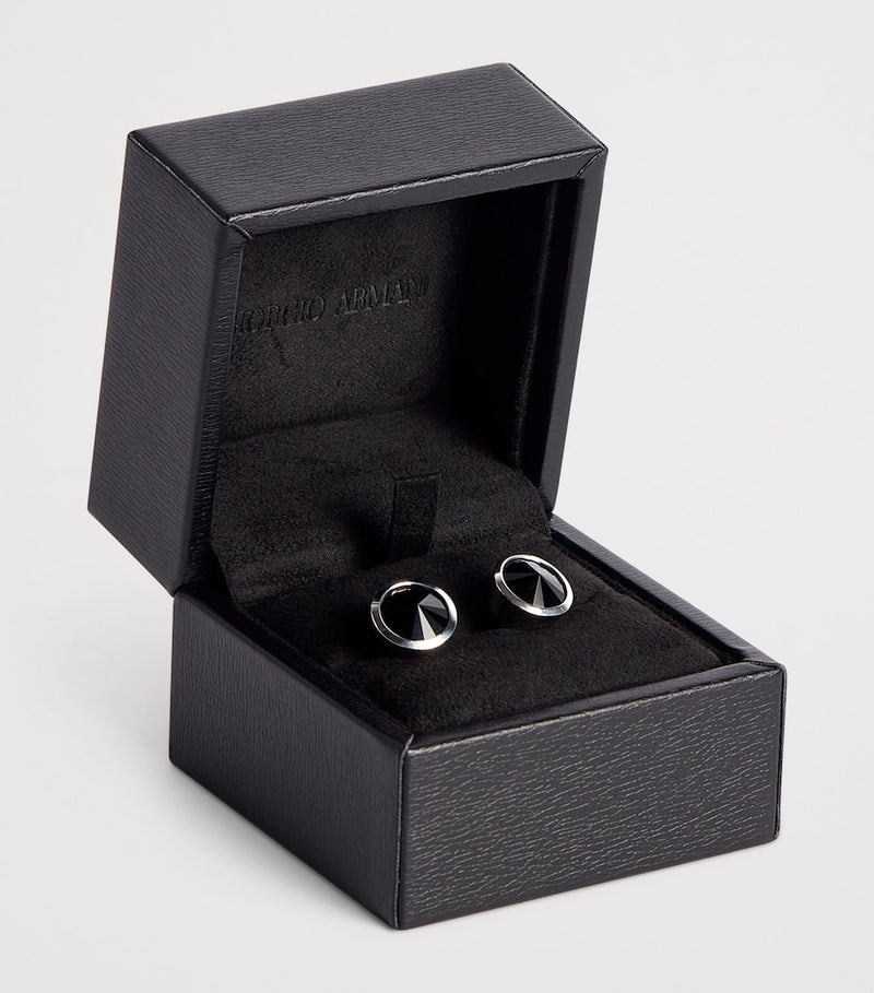 Giorgio Armani sterling silver embellished cufflinks, imported from the UK