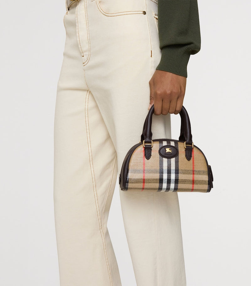 Burberry Mini Canvas Highlands Bowling Bag - British product