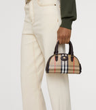 Burberry Mini Canvas Highlands Bowling Bag - British product