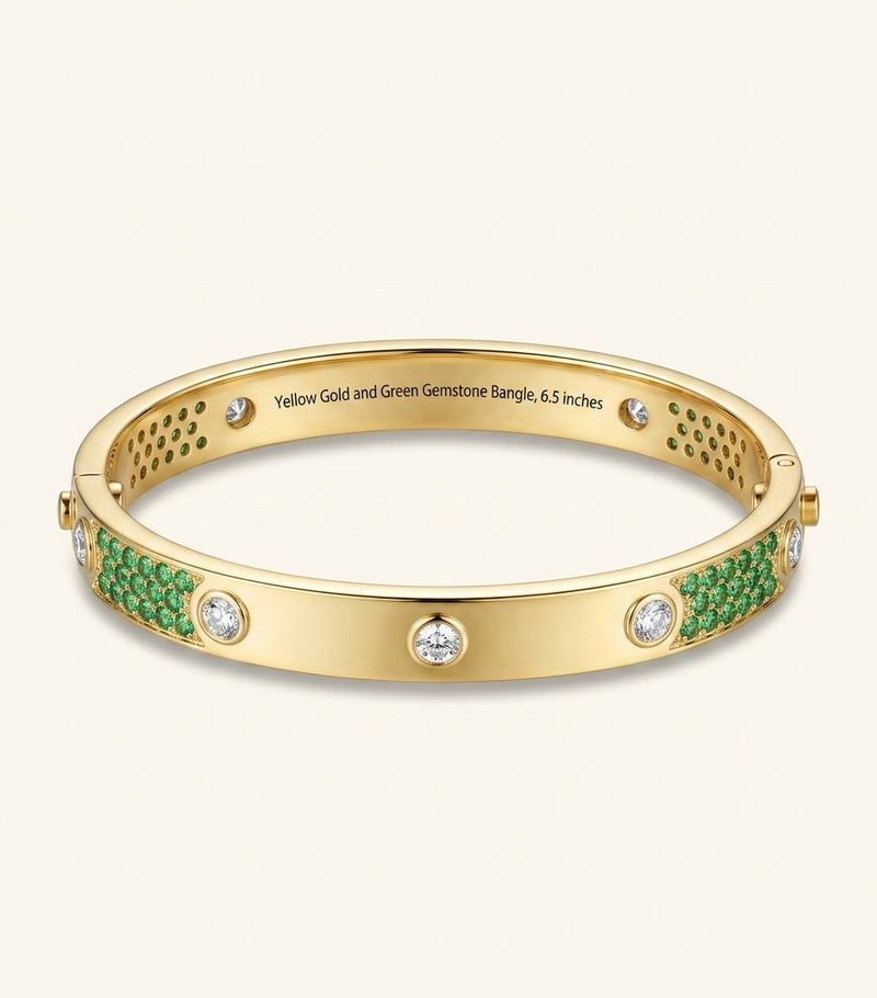 Cartier LOVE bracelet yellow gold diamonds tsavorite, imported from the UK
