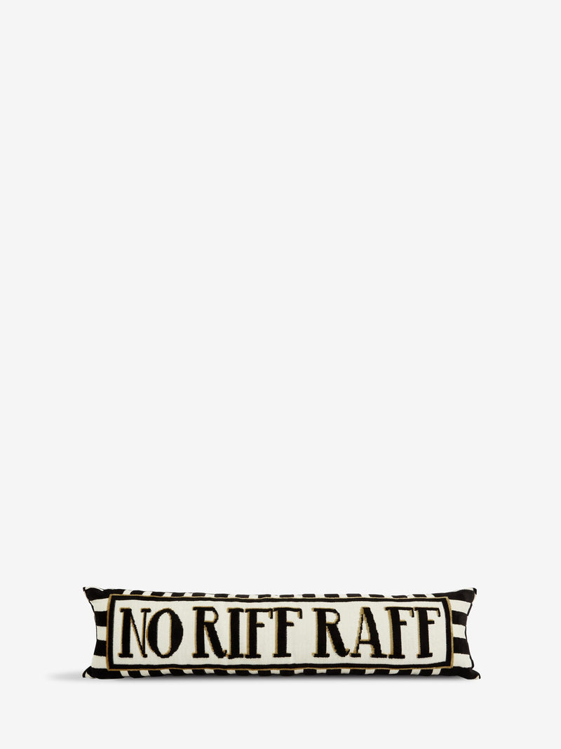 Black No Riff Raff cut velvet draught excluder 88cm - British product