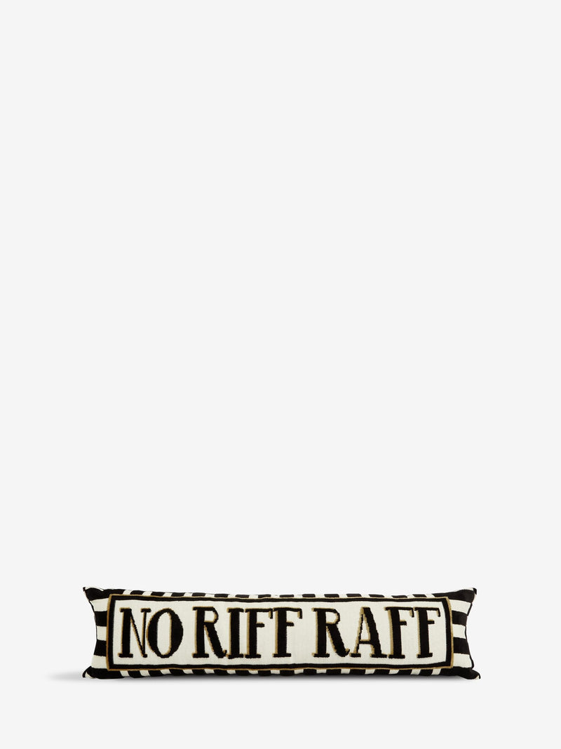 Black No Riff Raff cut velvet draught excluder 88cm - British product