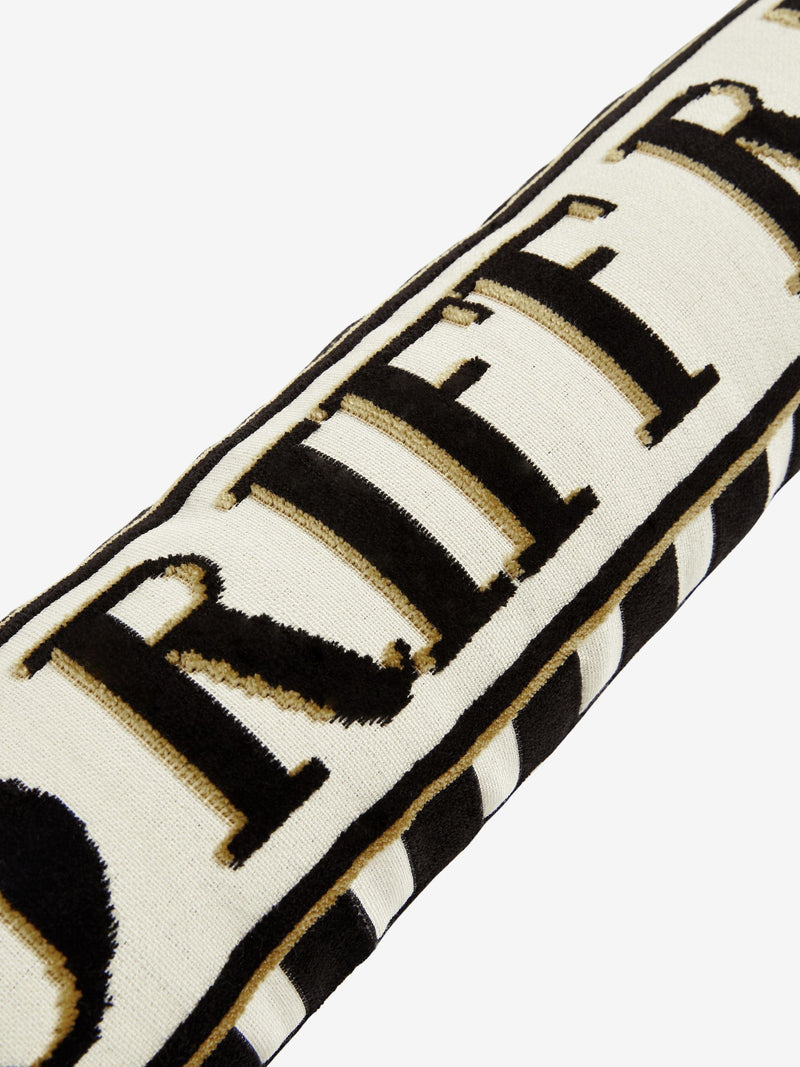 Black No Riff Raff cut velvet draught excluder 88cm - British product
