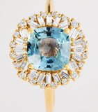 Suzanne Kalan gold ring with diamonds and sapphire, imported from the UK