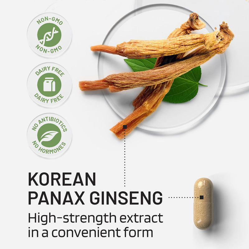 PharmaZen Korean Panax Ginseng Extract 60 Capsules, UK version