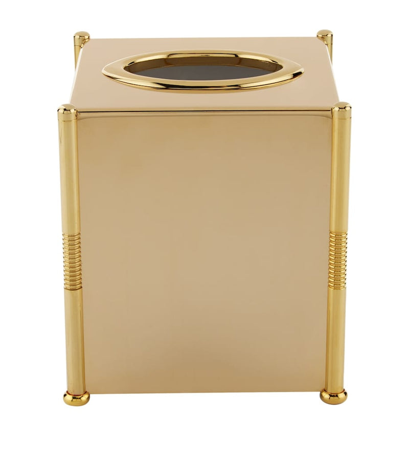 Zodiac gold-plated cylinder tissue box (British brand)