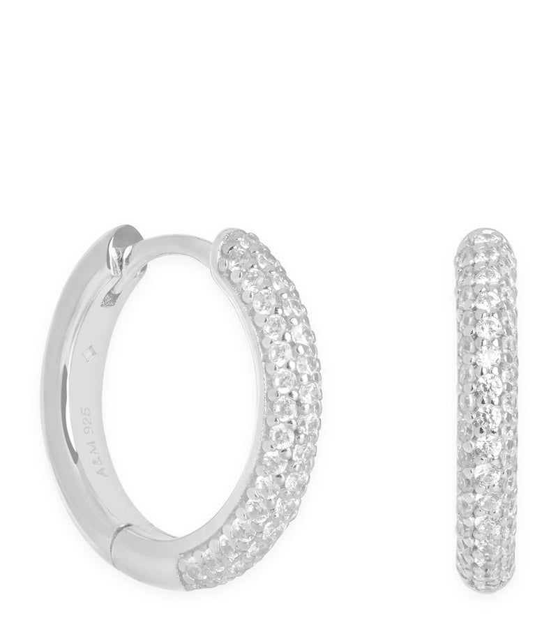 Astrid & Miyu small hoop earrings rhodium-plated cubic zirconia - British product