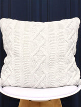 Next Riva Paoletti Cream Aran Cable Knit Polyester Filled Cushion- Buy online at McGrocer
