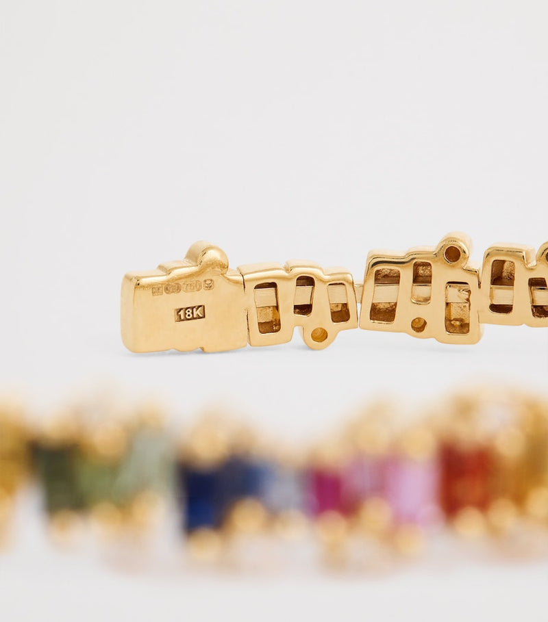 Suzanne Kalan rainbow sapphire diamond bangle (British brand)