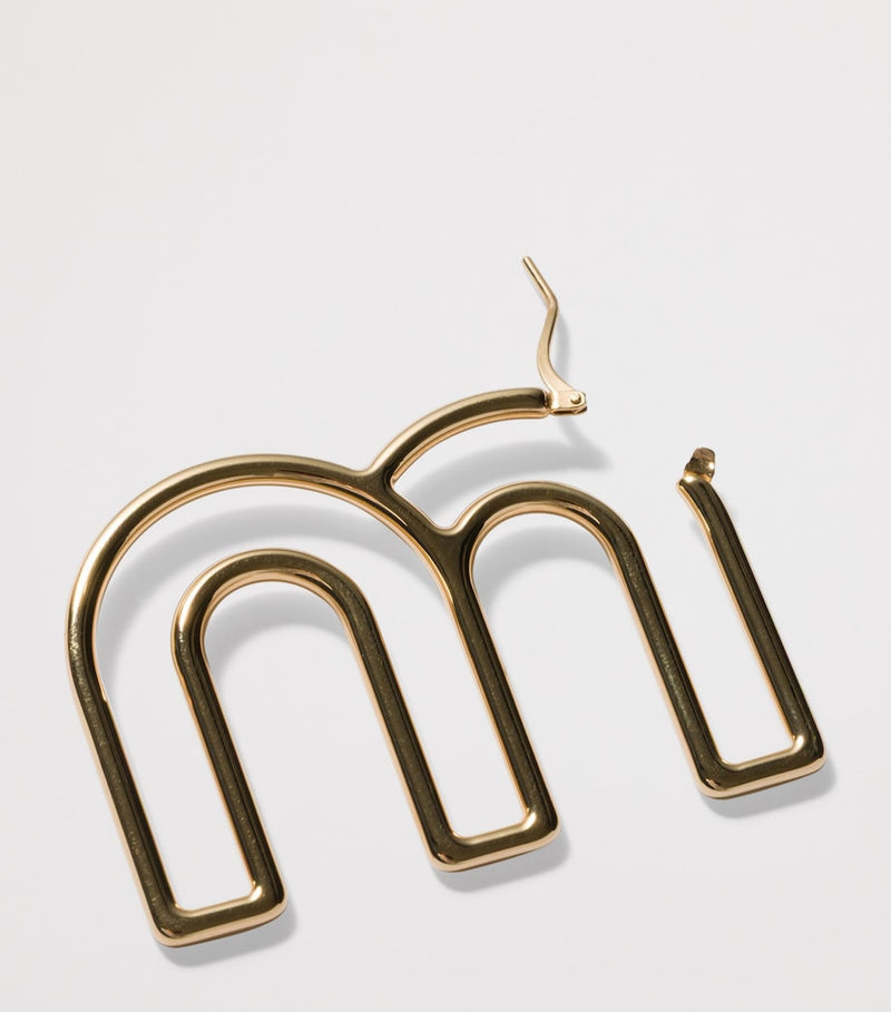 Miu Miu logo single earring brass cut-out letter - British product