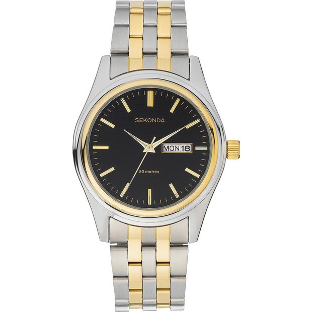 Sekonda men's two-tone stainless steel watch - British product