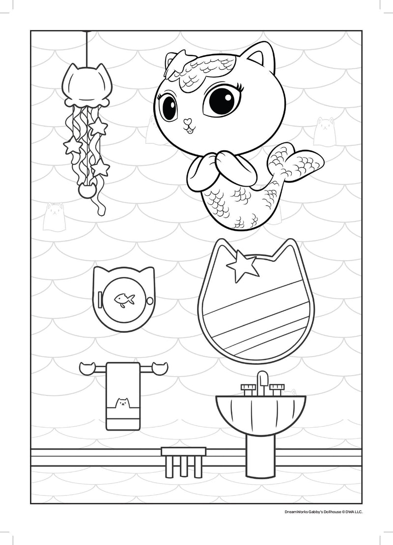 Gabby's Dollhouse jumbo colouring book 160 pages (British brand)