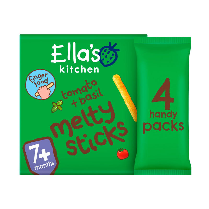 Ella's Kitchen baby snack tomato & basil melty sticks 4 x 6g (British brand)