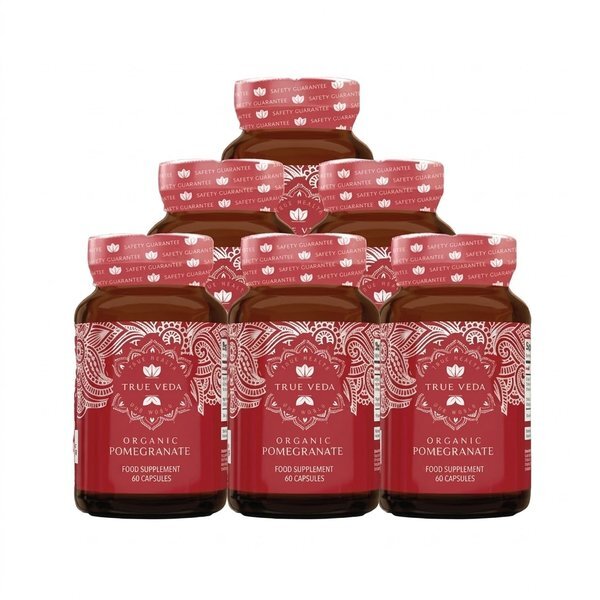 True Veda organic pomegranate supplement 15:1 extract 360 capsules, imported from the UK