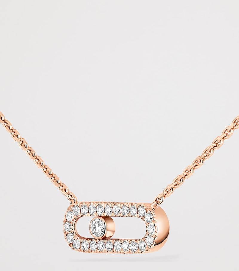 Messika Move Uno pink gold diamond necklace 0.22ct (British brand)