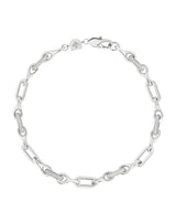 Harrods Astrid & Miyu Rhodium-Plated Pavé Chain Link Bracelet- Buy online at McGrocer