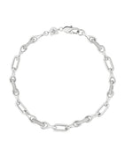 Astrid & Miyu rhodium-plated pavé chain link bracelet, UK version