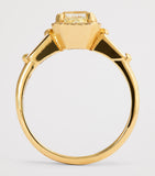 Suzanne Kalan halo ring in yellow gold with diamonds, imported from the UK